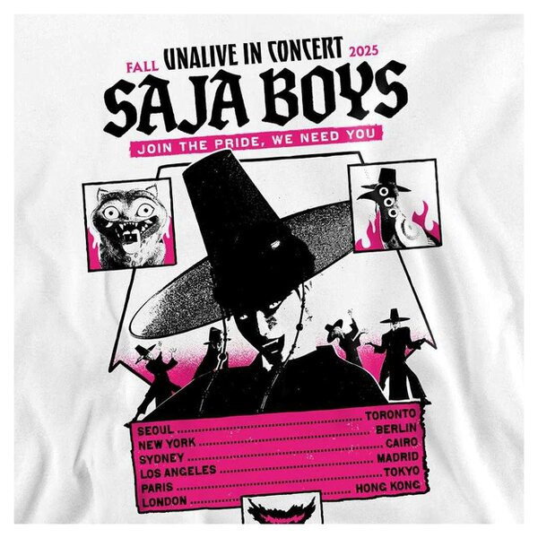 K-Pop Demon Hunters Unisex Adult Saja Boys Unalive Poster Sweatshirt - White