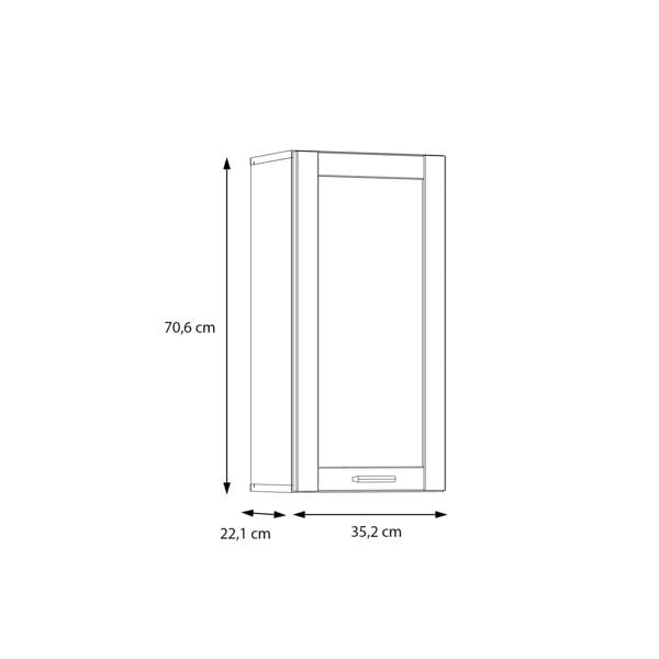 Furniture To Go Lokko Hanging Cupboard with 1 Door & Silver Handle in White