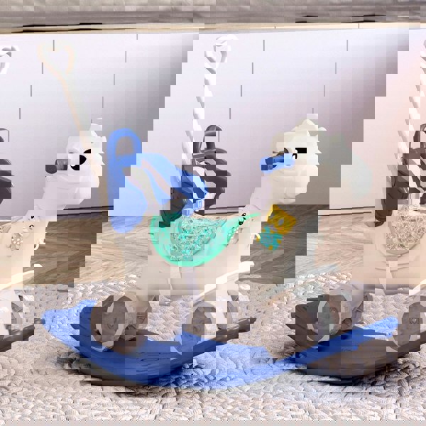 2-in-1 Kids Plastic Rocking Horse Living and Home Blue