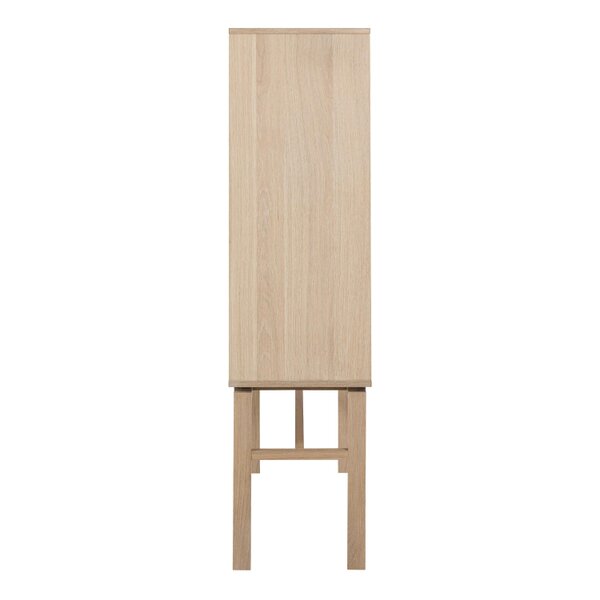 Wyld Haus Nakskov White Oak Wood Panelled Cabinet 2 Doors 4 Shelves