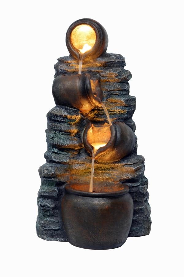 Tranquillity Water Features Mini 4 Pots on Stone Traditional Water Feature