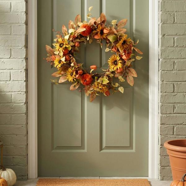 Garden Greatness Seasonal Pumpkin Autumn Harvest Wreath