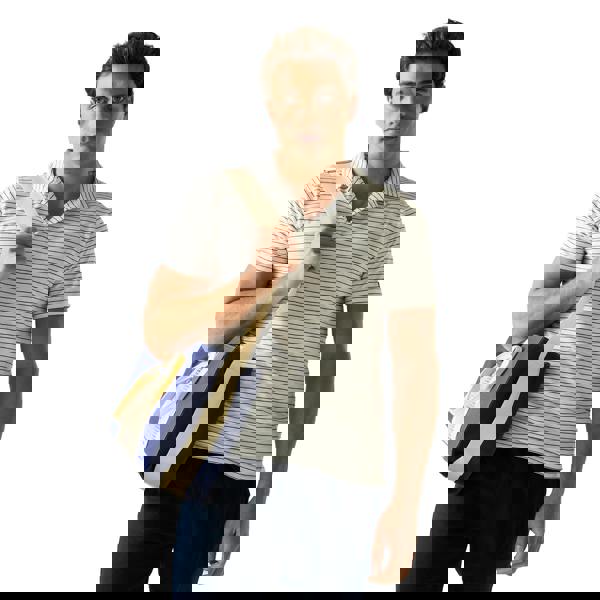 Regatta Mens Hadvo Stripe Polo Shirt - White/Navy - 