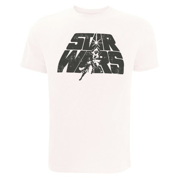 Star Wars Mens Retro Logo Cotton T-Shirt - White