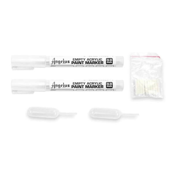 Angelus Empty Paint Markers Set - 3.0mm for Custom Colour Pens 14pc