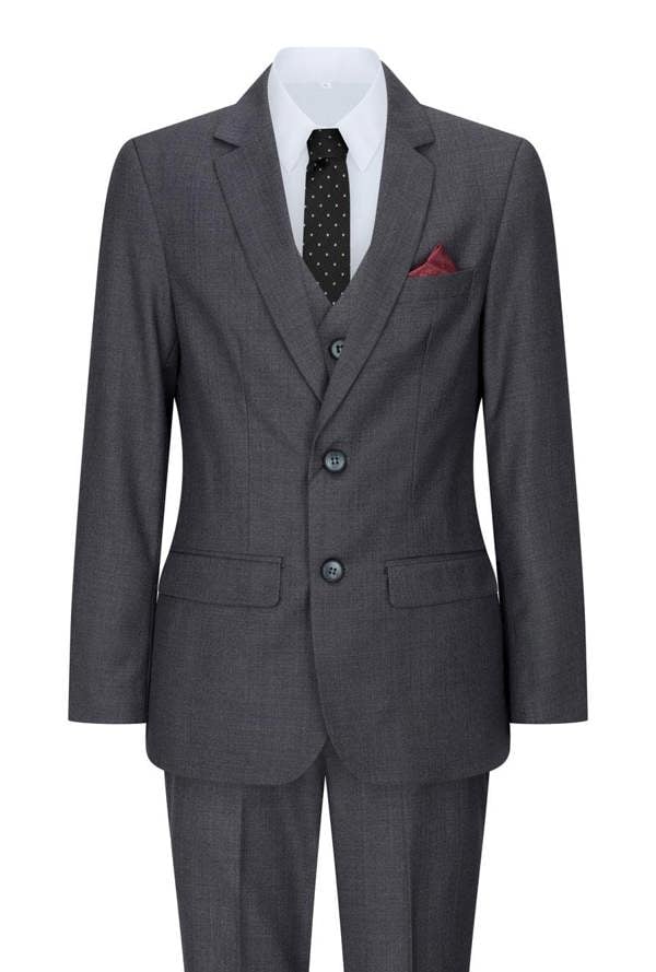 Paul Andrew Boys 3 Piece Charcoal Grey Classic Retro Suit