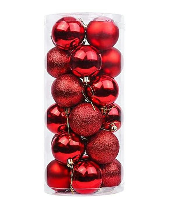 30mm Red Shatterproof Christmas Baubles Pack of 12 or 24 for Tree and Home Decorations image 6