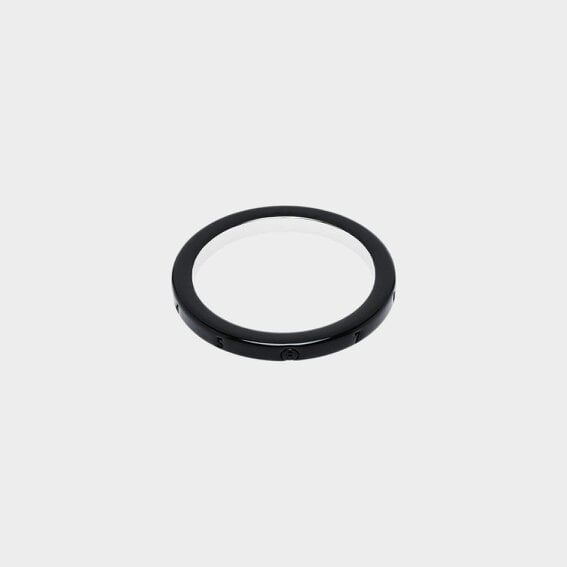 Maison Margiela MM6 Number Logo Slim Band Ring Polished Palladio
