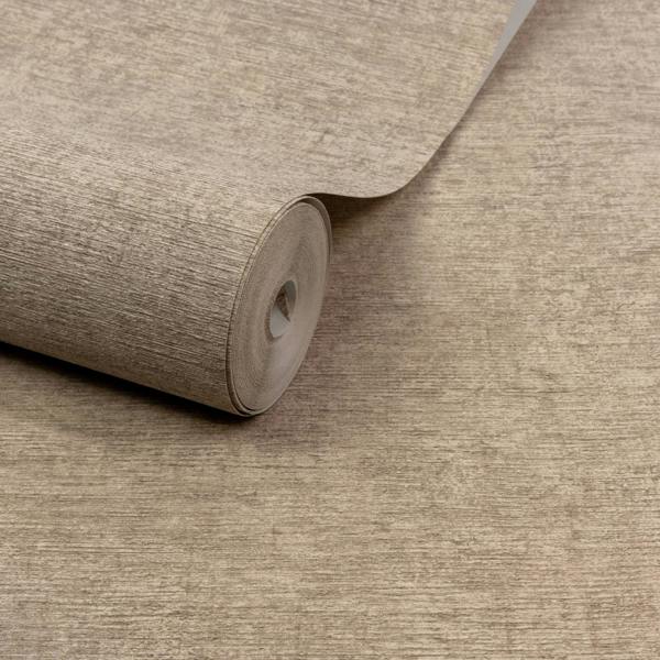 Grandeco Boutique Dakota Natural Texture Luxury Weight Embossed Wallpaper, Taupe