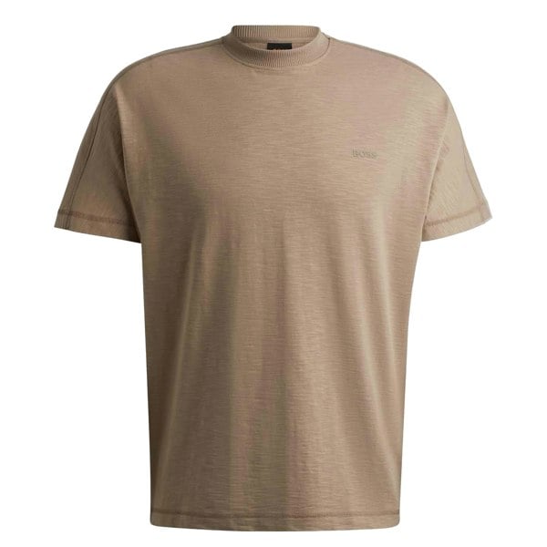 Boss Mens Tonal Logo Relaxed Fit T-Shirt - Brown