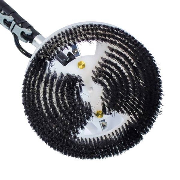 Equip2clean Aquaspray® Rotary Solar Panel/Roof Cleaning Brush With 18ft Telescopic Lance