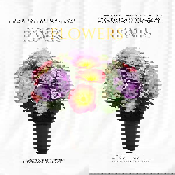 Memorials Direct Premium Artificial Grave Flowers – 25cm Lilac/Pink Peony With Anemone | Memorial Vase Pot