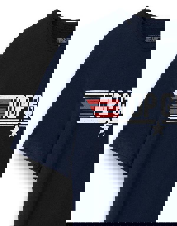 Top Gun: Maverick Mens Blue Maverick Movie Logo Short Sleeved T-Shirt