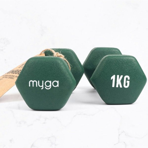 Myga Hex Dumbbell Pairs: 1kg to 10kg