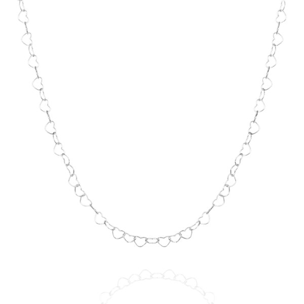 Love Heart Sterling Silver Chain Necklace - Spero London