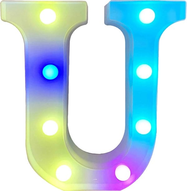 St Helens Battery Operated RGB Letter   With Remote Control Letter U