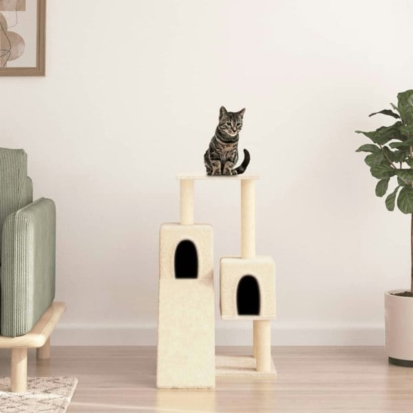 Berkfield Cat Tree with Sisal Scratching Posts Cream 82 cm