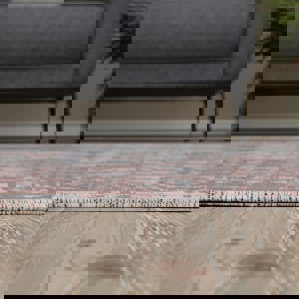 Machine Washable Flatweave Rug Oriental in Pink