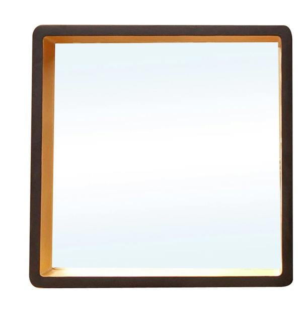 Trosa Large Black Wall Mirror with Gold Edge