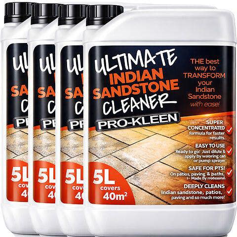 ProKleen Pro-Kleen Ultimate Indian Sandstone Cleaner Removes Dirt, Grime, Black Spots, Stains & More Restores Colour Child & Pet Safe 20L