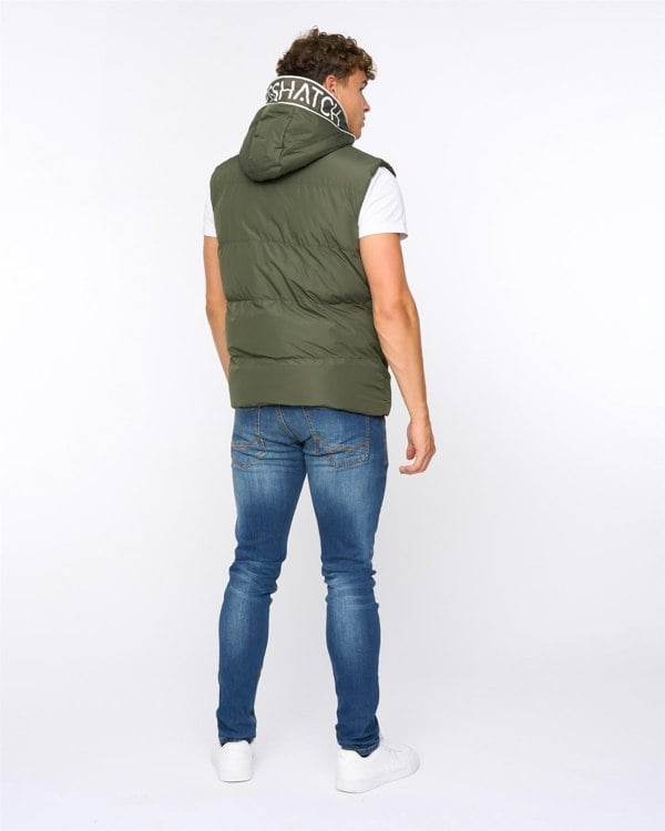Crosshatch Sandbox Hooded Gilet Olive
