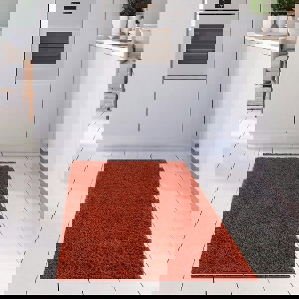 Shaggy Rug Plain Orange ultra soft 30 mm pile, non-shedding