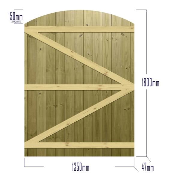 [rackhams variation] gate tongue & groove semi braced arch top [h.1800 x w.options] 10