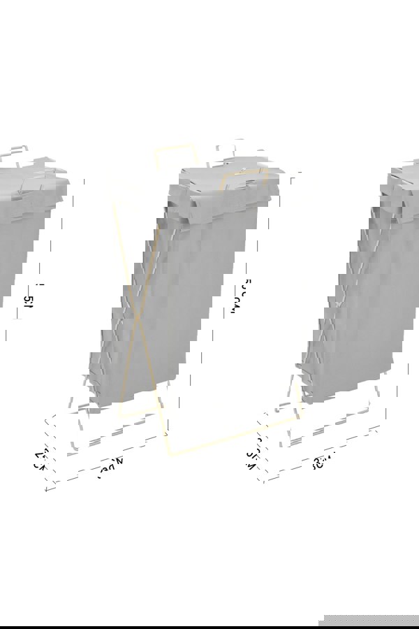 Living and Home Collapsible PU Leather Laundry Hamper with Metal Frame