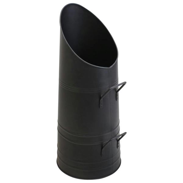 22" Heavy Duty Black Coal Hod Bucket for Fireplaces with Easy Fill Lip