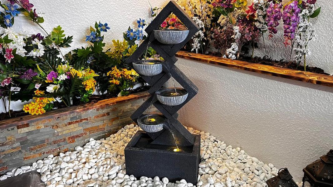 Tranquillity Water Features Diamond Pouring Bowls Contemporary Water Feature