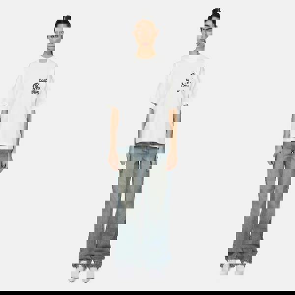 Good For Nothing White Oversized Puff Print T-Shirt - White Image 4