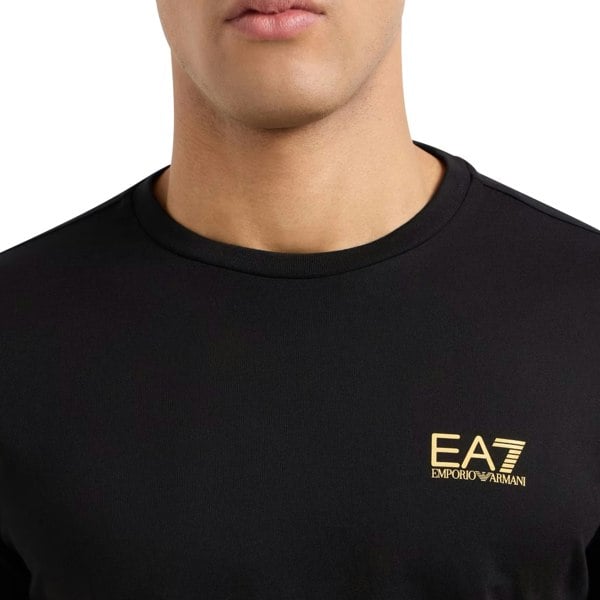 Emporio Armani EA7 EA7 Emporio Armani Pima Cotton Identity T-Shirt Black/Gold