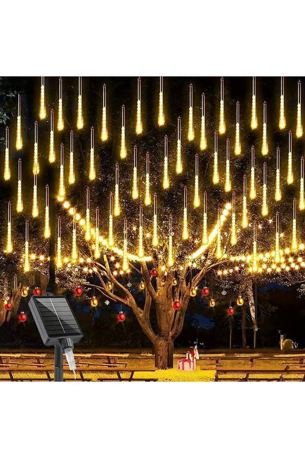 Living and Home Solar-Powered Meteor Shower String Lights with Remote Control