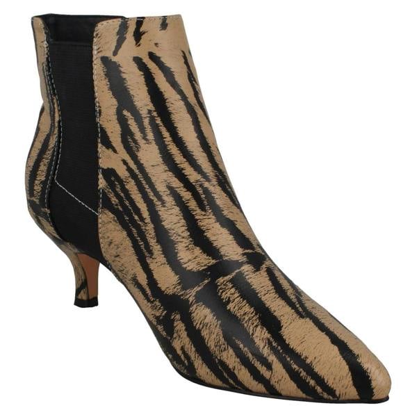 Spot On Ladies Spot On Animal Print Ankle Boots F51118