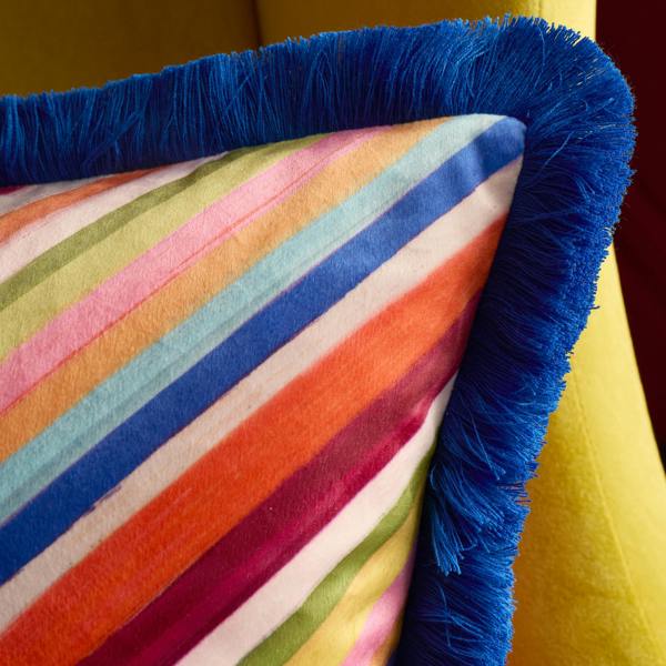 Sophie Robinson Darling Diagonal Stripe Reversible Filled Cushion Bright
