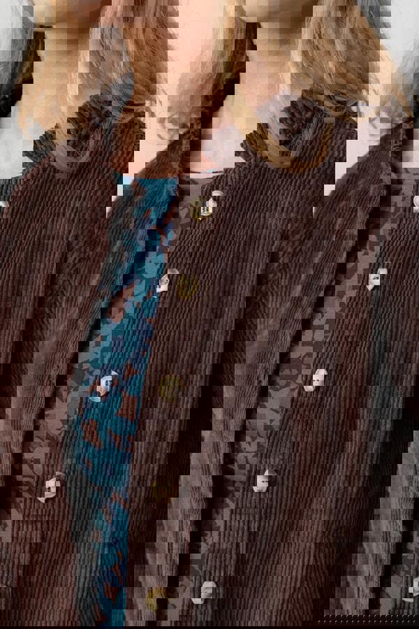 Lily & Me Rene Stretch Jumbo Cord Jacket Chocolate