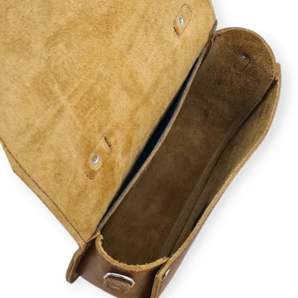 Zatchels Handmade Tannery Leather Saddle Bag - Tan