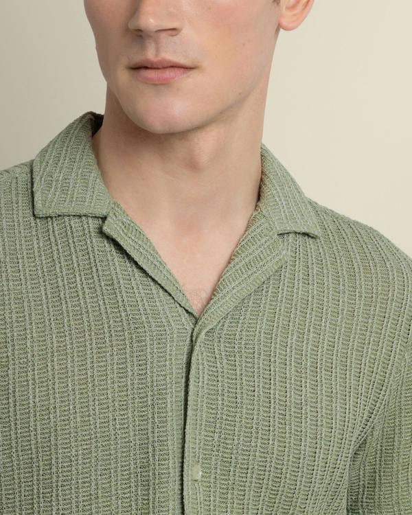 Larsson & Co Peder - Crochet Jacquard Short Sleeve Shirt