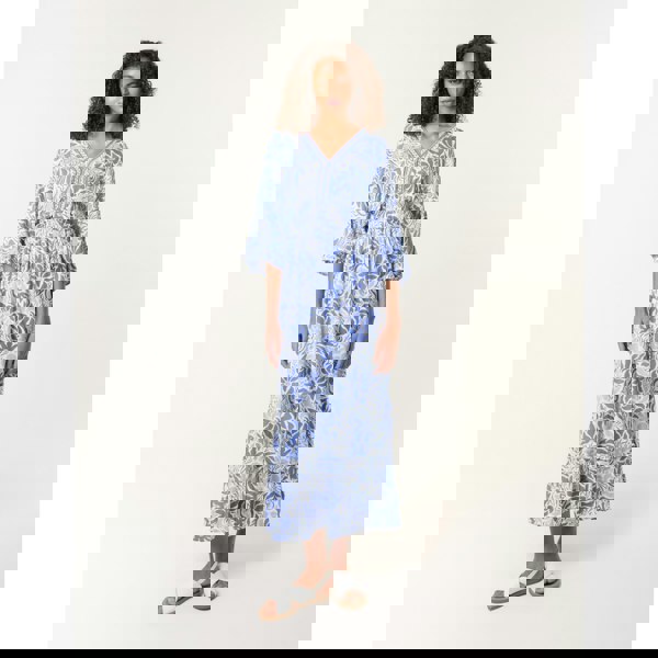 Blue Vanilla Embellished V Front & Back Maxi Dress