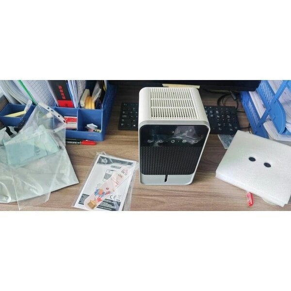 Bobobiy 400mL/Day Small Dehumidifier, RGB Mood Lights, Timer, LED Display, Dehumidifier for Home, Bedroom - White