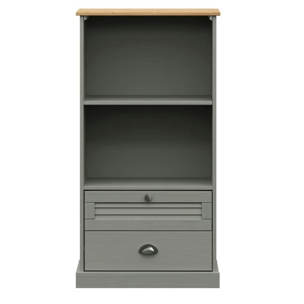 Berkfield Bookcase VIGO Grey 60x35x114.5 cm Solid Wood Pine