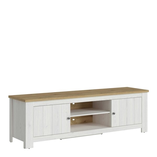 Furniture To Go Celesto 2 Door Wide TV Unit in White and Oak (189cm)