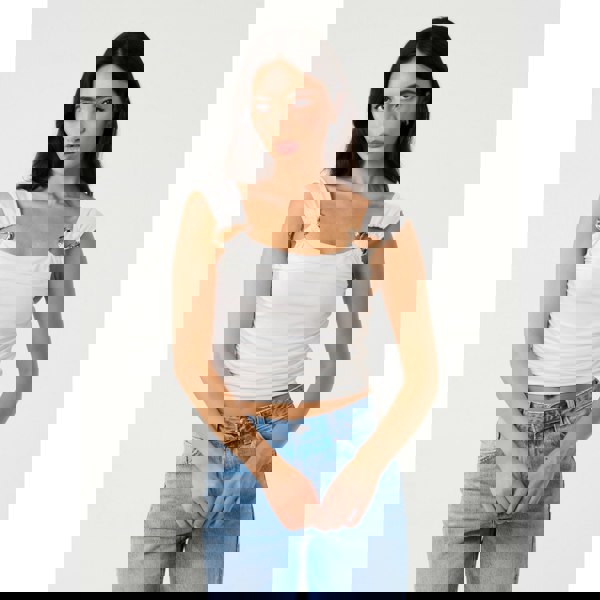 Pink Vanilla Gold Buckle Front Crop Top