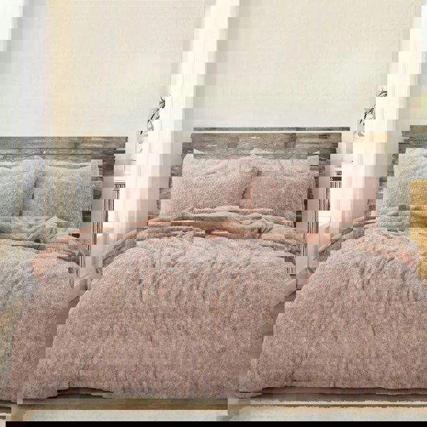 Velosso Teddy Marl Fluffy and Warm Fleece Duvet Cover Set