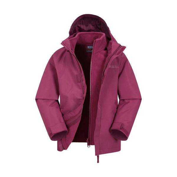 Mountain Warehouse Childrens/Kids Fell 3 in 1 Water Resistant Jacket - Grape - 