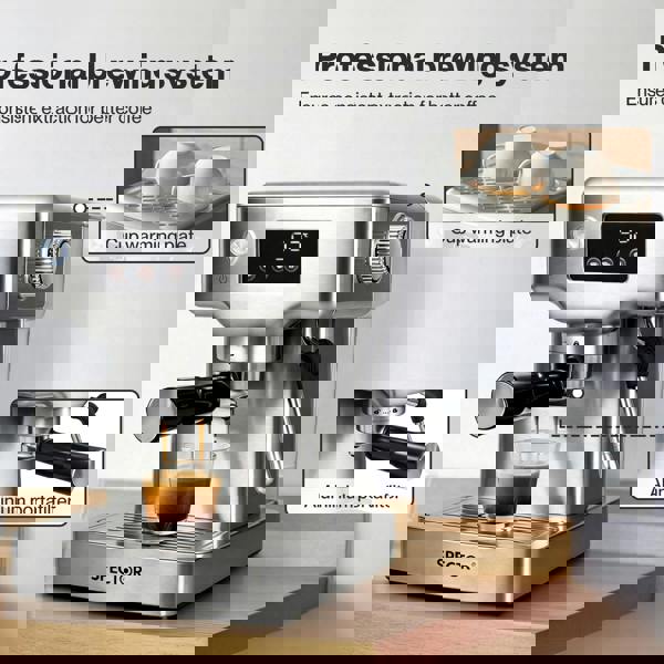 Spector 20 Bar Espresso Coffee Machine Maker Milk Frother Cappuccino Latte Cafe