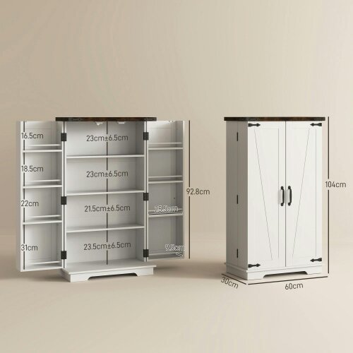 Wyld Haus Roka Wooden White Farmhouse Style Multi Storage Cabinet