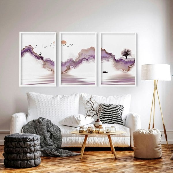 Wall hanging Japanese | set of 3 living room wall art