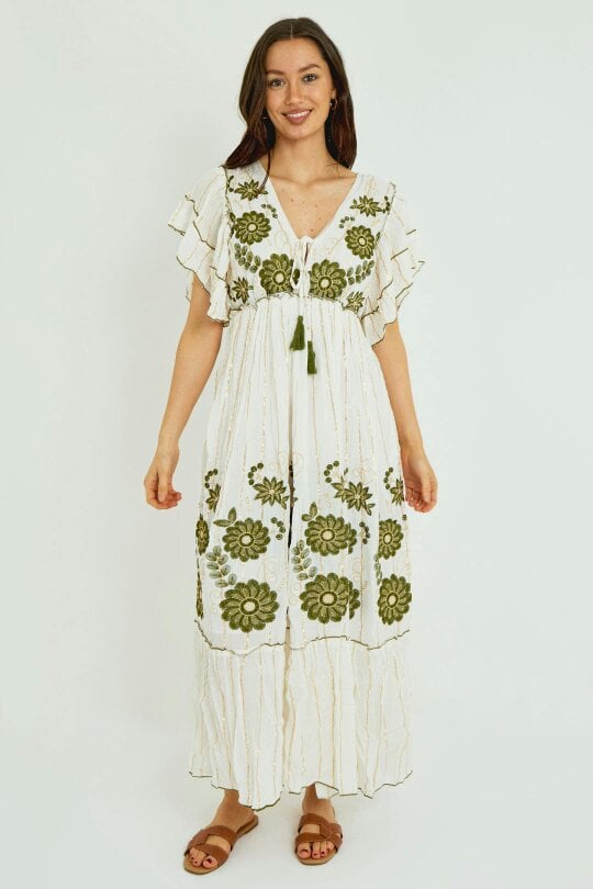 Boho Embroidered Maxi Dress