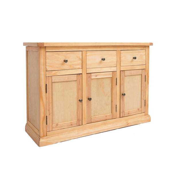 Cabinet Bits Lucca Waxed 3 Drawer 3 Door Sideboard Brass Knob
